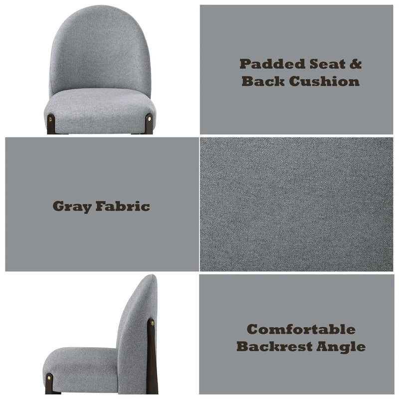 Clayten Gray Fabric and Espresso Finish Dining Chair (Set of 2) by HouseOfZazla