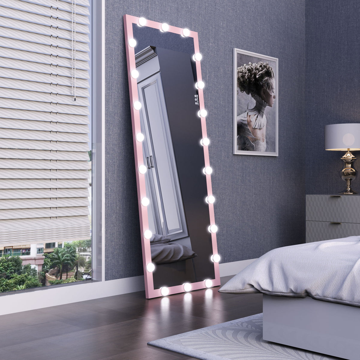Full Length Mirror with Lights and Touch Control – Pearl Silver, Black, or Pink, photo 7 of 40