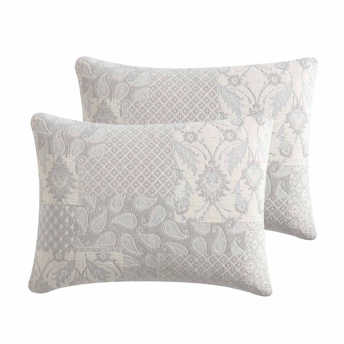 Paisley 3 Piece Ivory Cotton Matelassé Comforter Set by HouseOfZazla