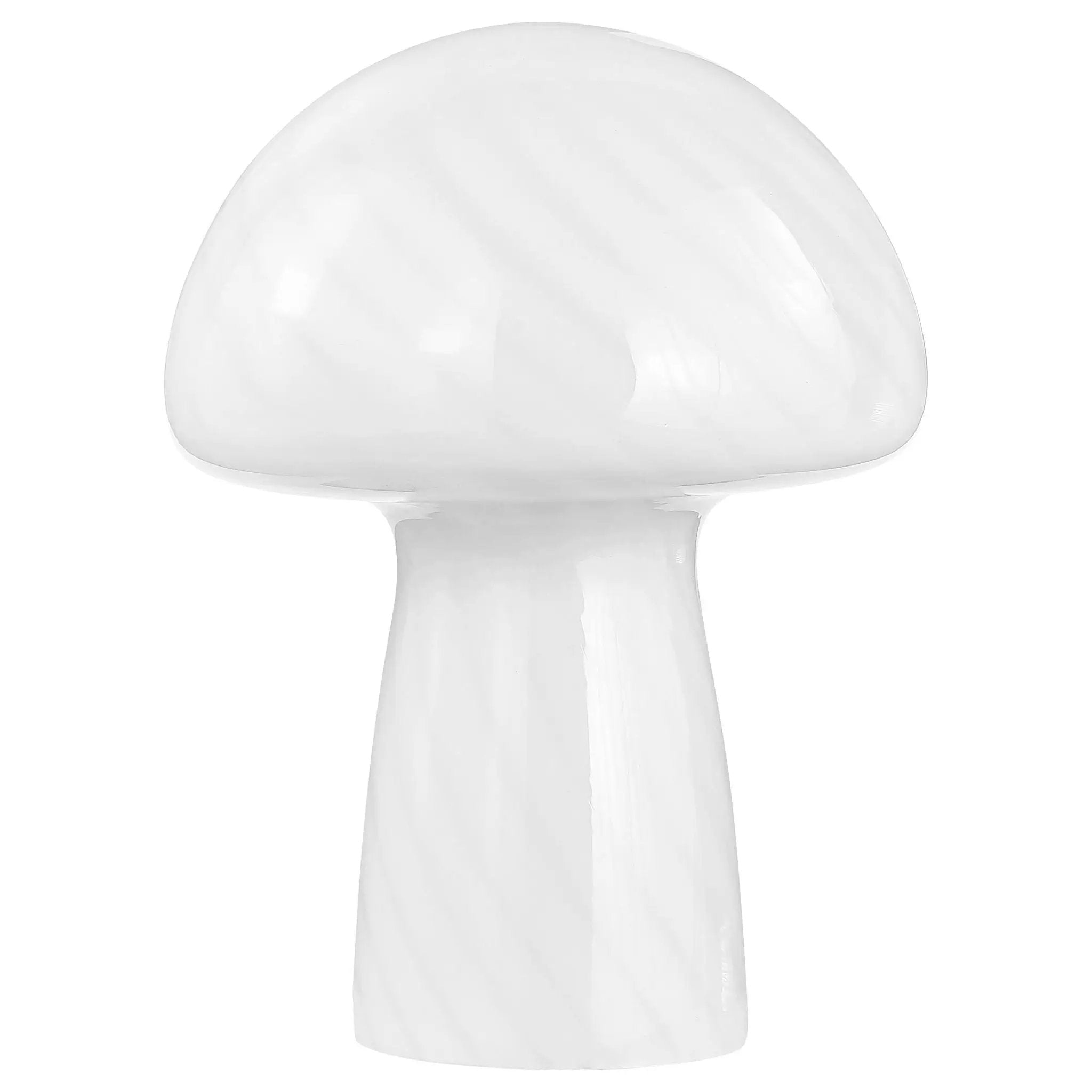 Kanaby Mushroom Shaped Glass Bedside Table Lamp White by Unique Piece Furniture