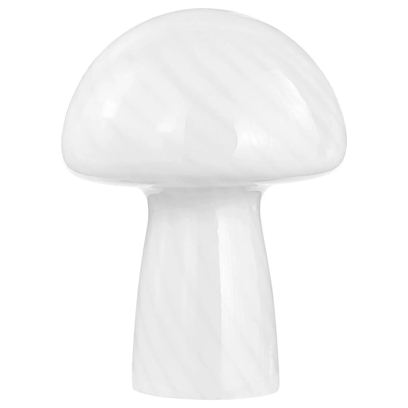 Kanaby Mushroom Shaped Glass Bedside Table Lamp White by Unique Piece Furniture
