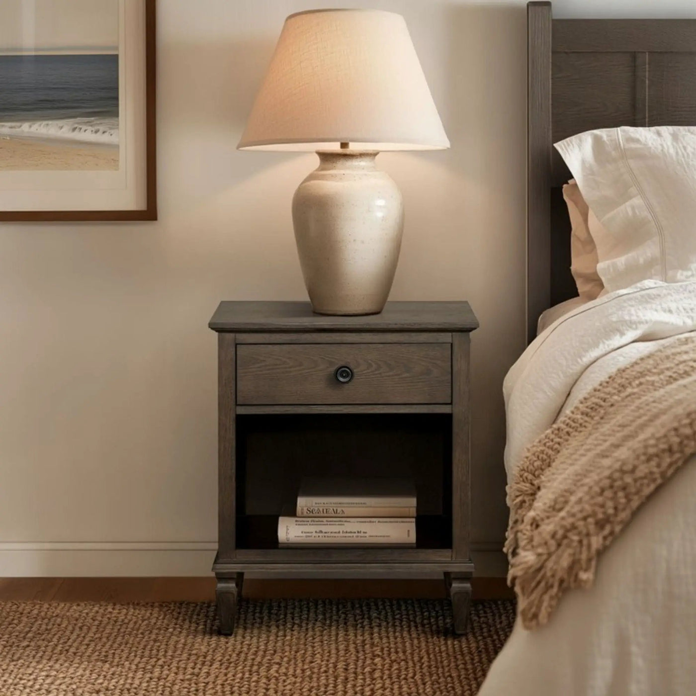 Victoria - Nightstand With Open Storage by HouseOfZazla