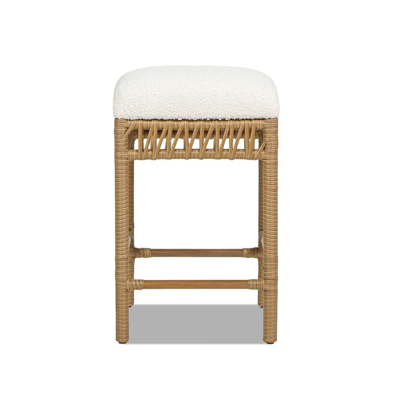 Lucia - Backless Upholstered Counter Stool With Frame - Ivory White by HouseOfZazla