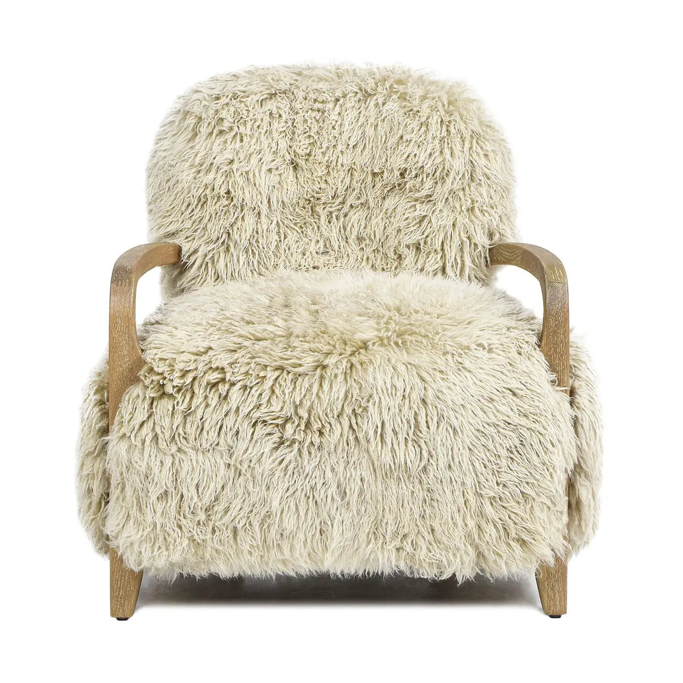 Enchante - New Zealand Sheepskin Accent Arm Chair - Taupe / Natural by HouseOfZazla