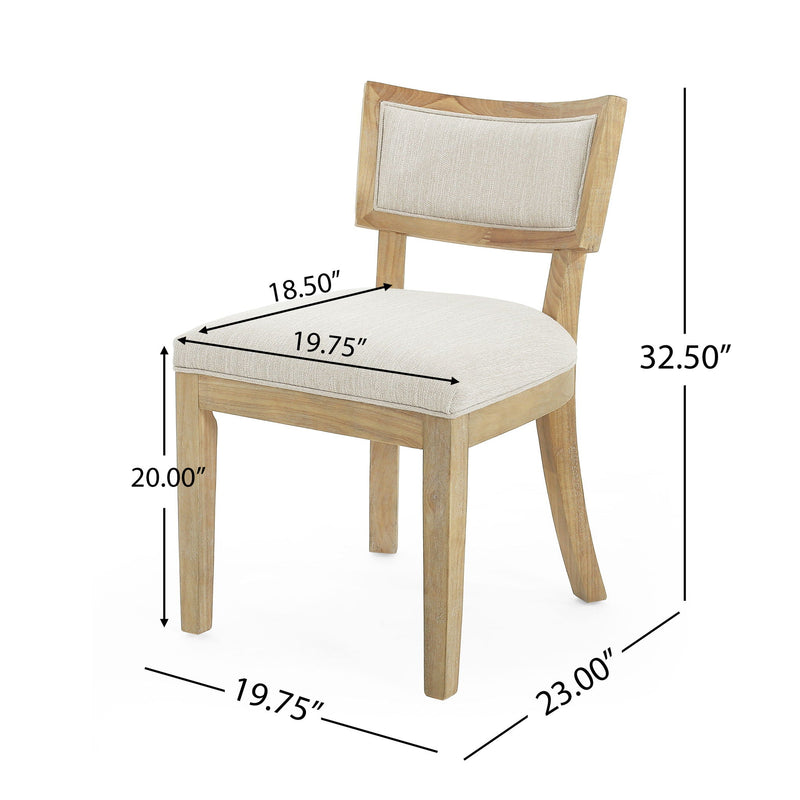 Farmhouse Style Fabric Upholstered Side Dining Chair Set by HouseOfZazla