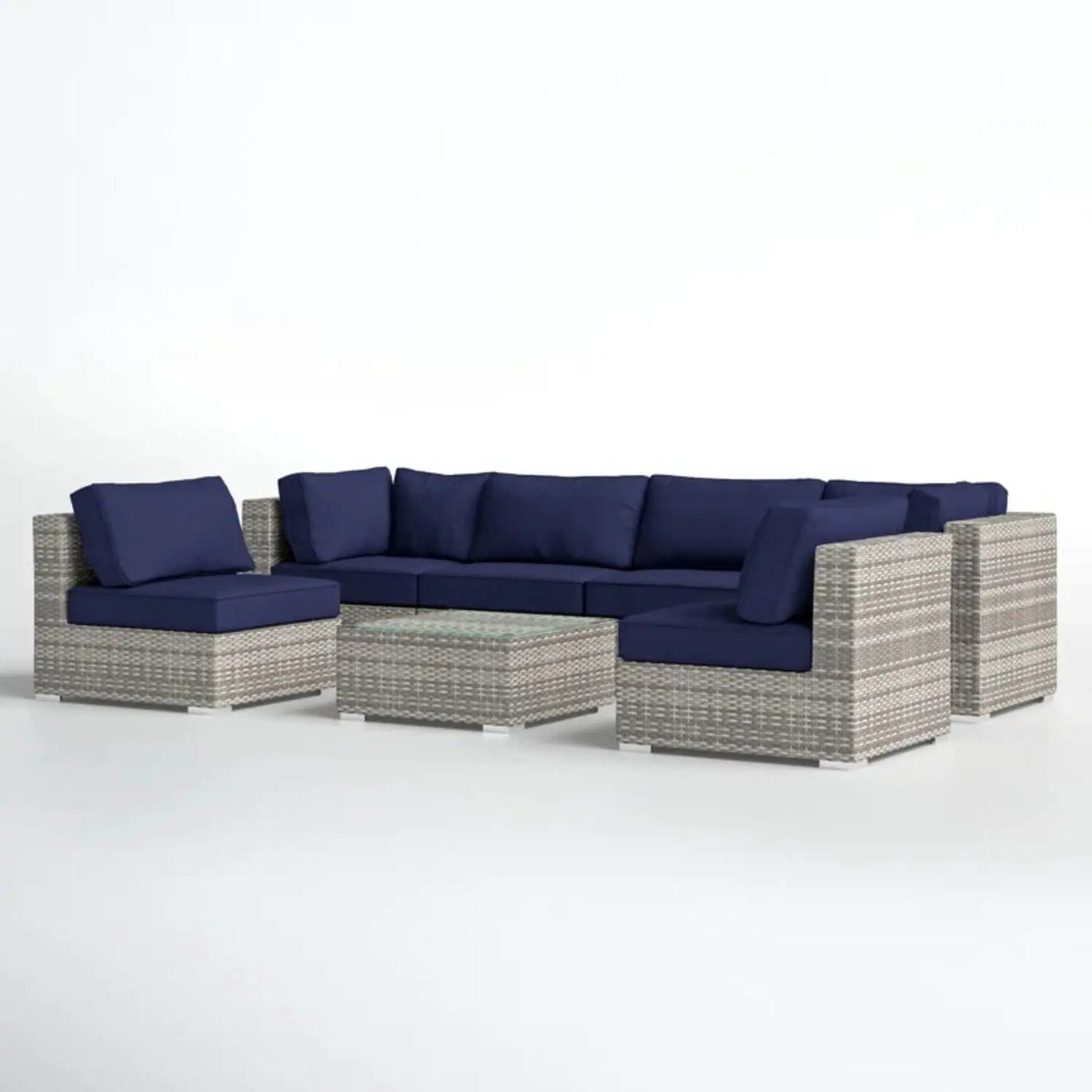Seating Set With Cushions Handcrafted Wicker Design by HouseOfZazla