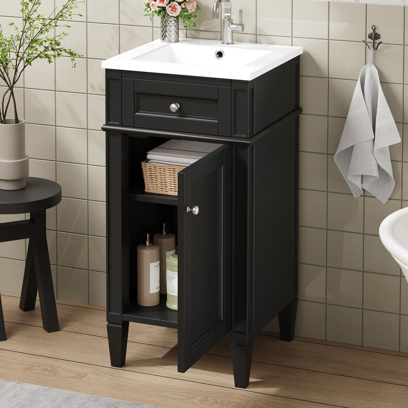 French Style Bathroom Vanity with Soft-Close Door and Sink - Dark Green, photo 8 of 40