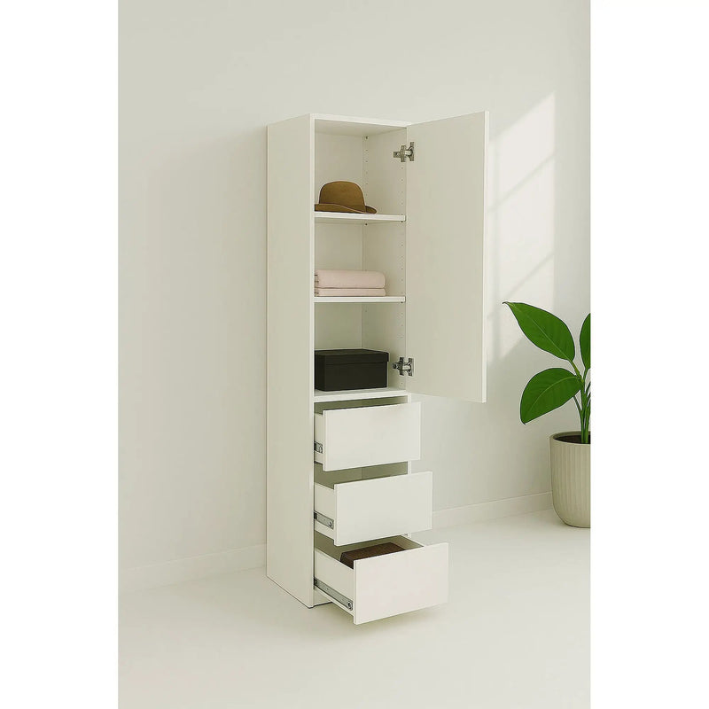 Elise - Modular Closet System With Mirror - White - Wood by HouseOfZazla