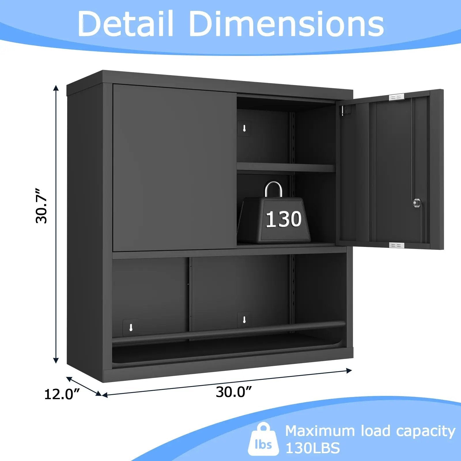 Metal Adjustable 2 Doors Storage Cabinet by HouseOfZazla