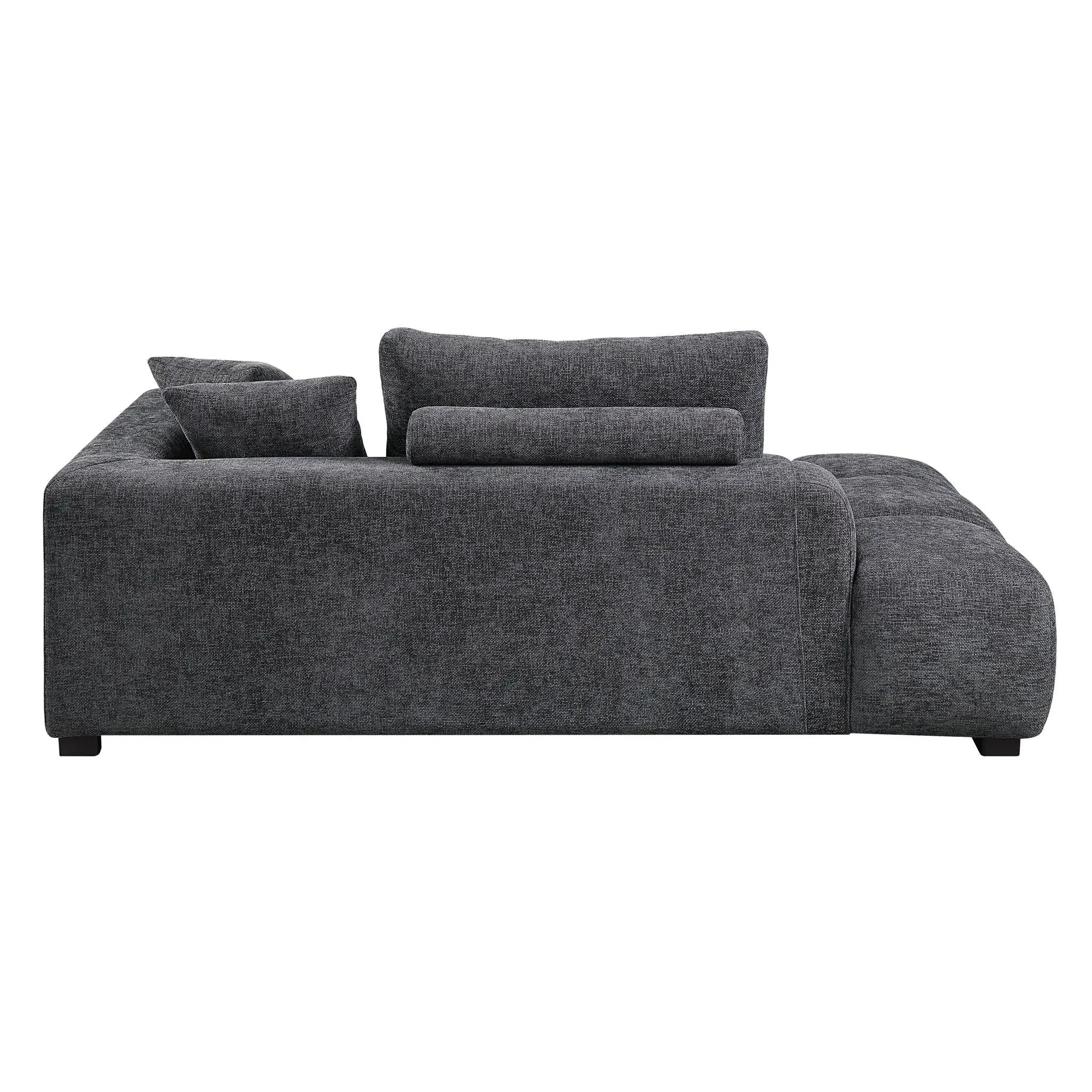 Chosen - Sectional Sofa With Toss Pillows With 2 Chaises With Ottoman - Gray by HouseOfZazla