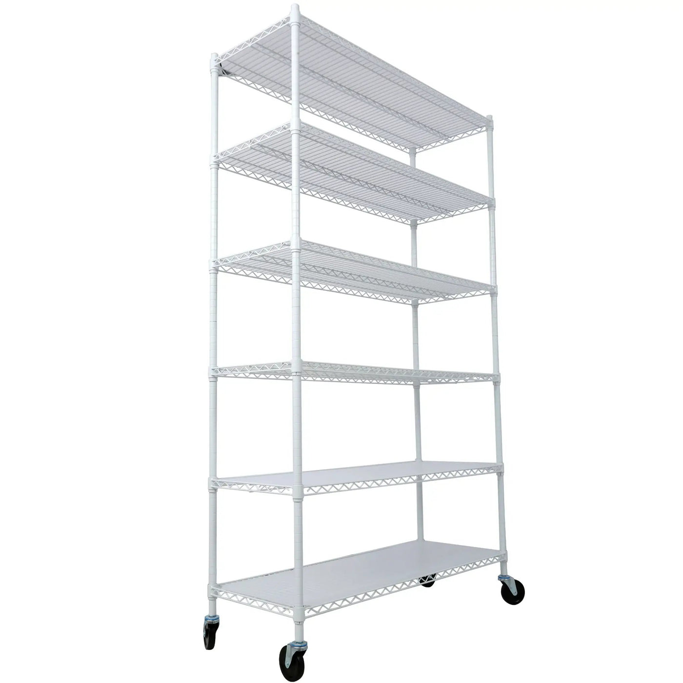 6 Tier 6000Lbs Capacity Nsf Metal Shelf Wire Shelving Unit, Heavy Duty Adjustable Storage Rack With Wheels & Shelf Liners For Commercial Grade Utility Steel Storage Rack by HouseOfZazla