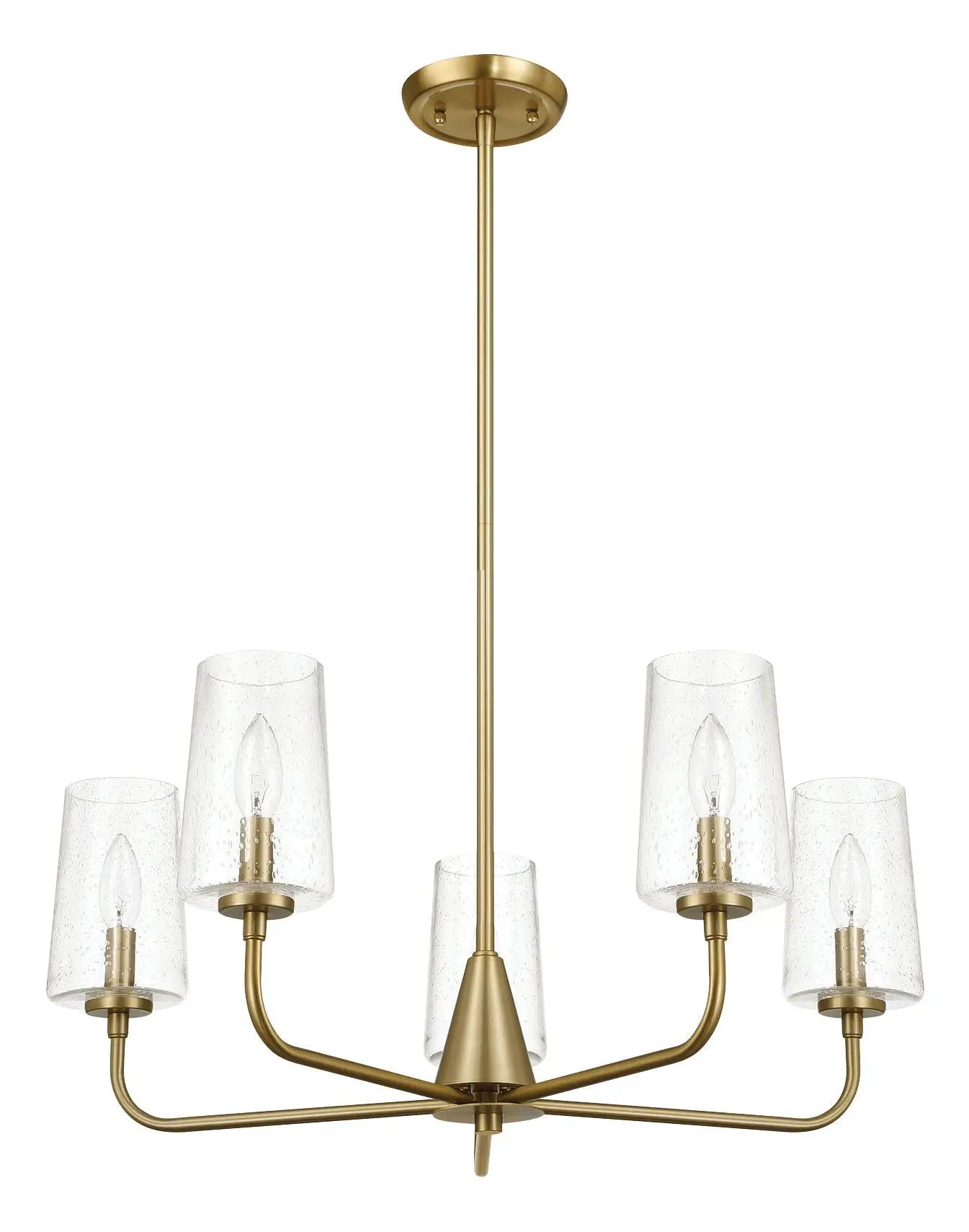 Dazzle - 5 Lights Chandelier With Clear Seeded Satin - Antique Brass / Clear / Gold by Unique Piece Furniture