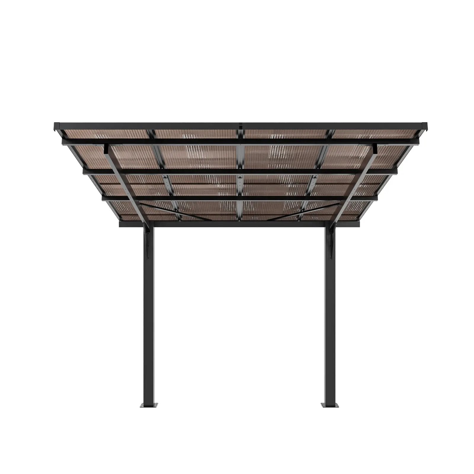 8x8FT Outdoor Carport with Galvanized Steel Frame and Sloped PC Roof by HouseOfZazla