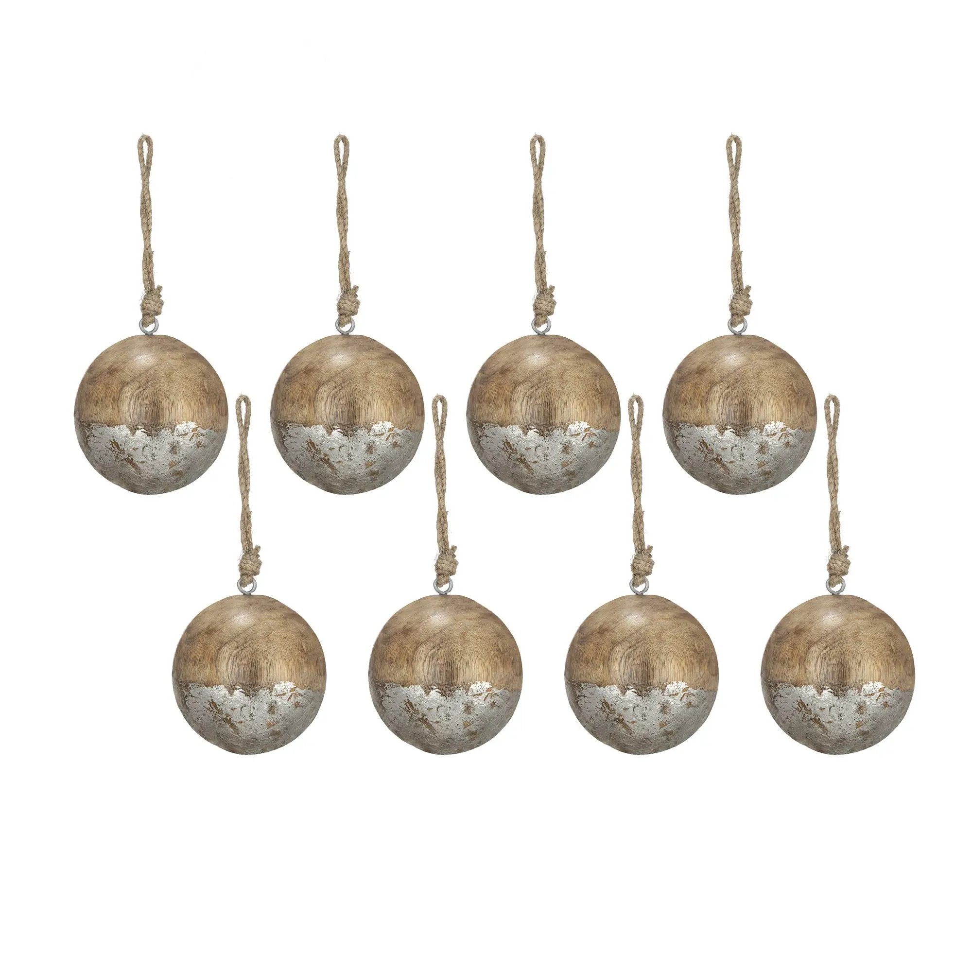 Christmas Ball Ornaments, Wood Decorative Hanging Ball Christmas Tree Ornaments For Holiday Party Decorations by HouseOfZazla