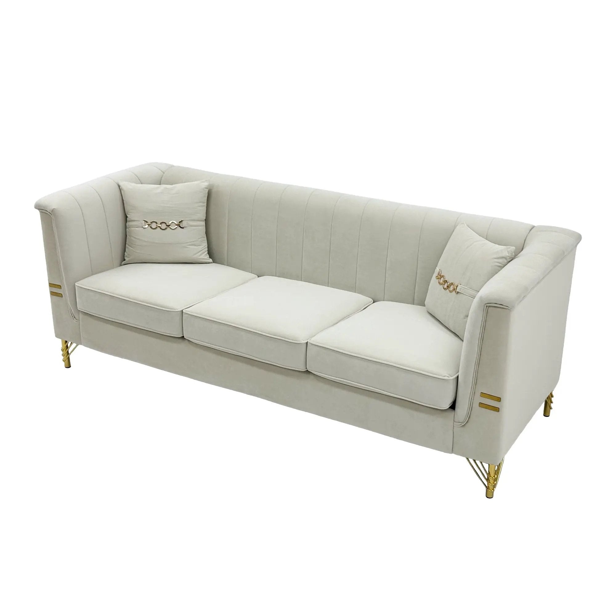 Modern Velvet Upholstered Sofa Set of 2 by HouseOfZazla