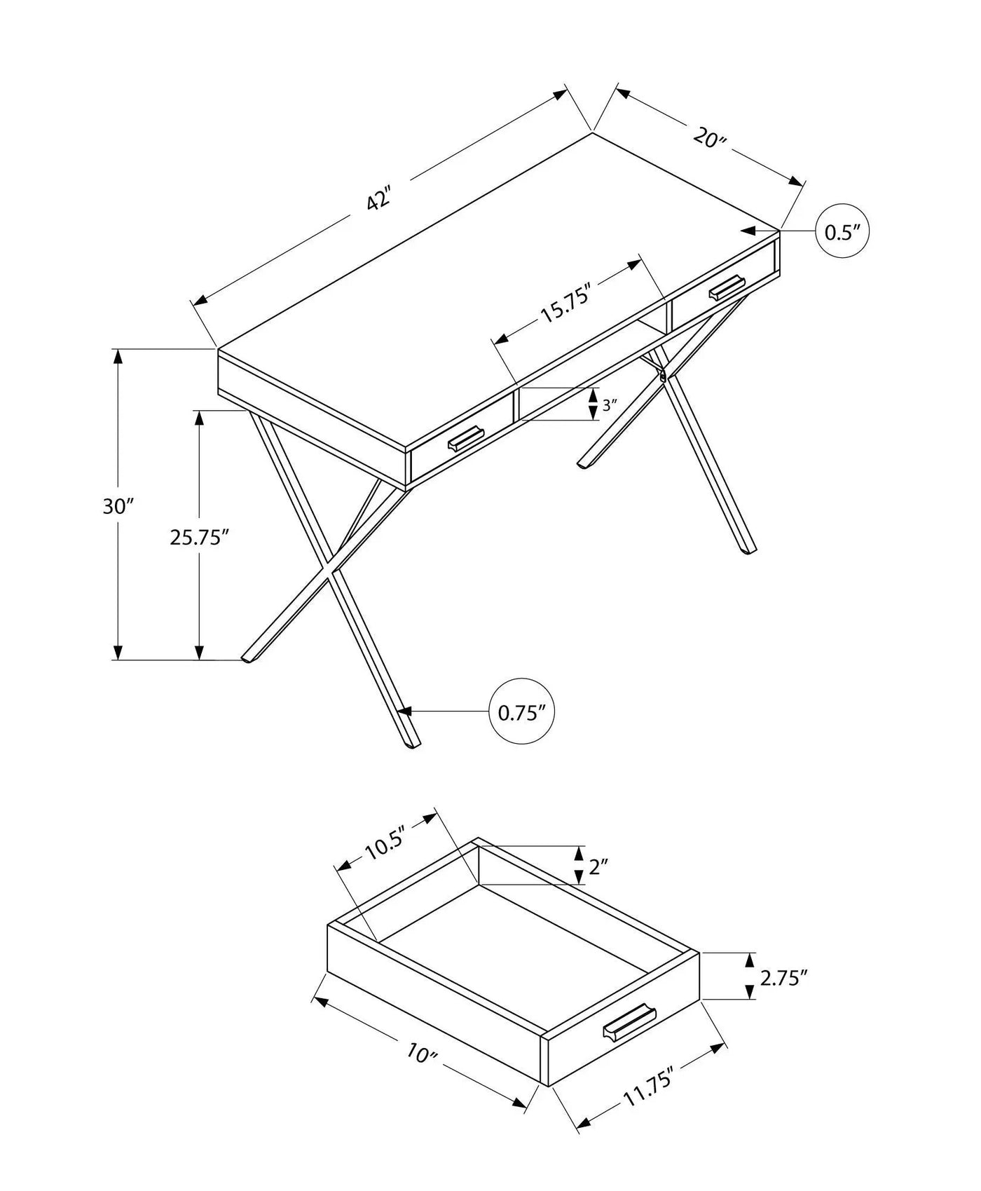 Contemporary Computer Desk with Storage Drawers by HouseOfZazla