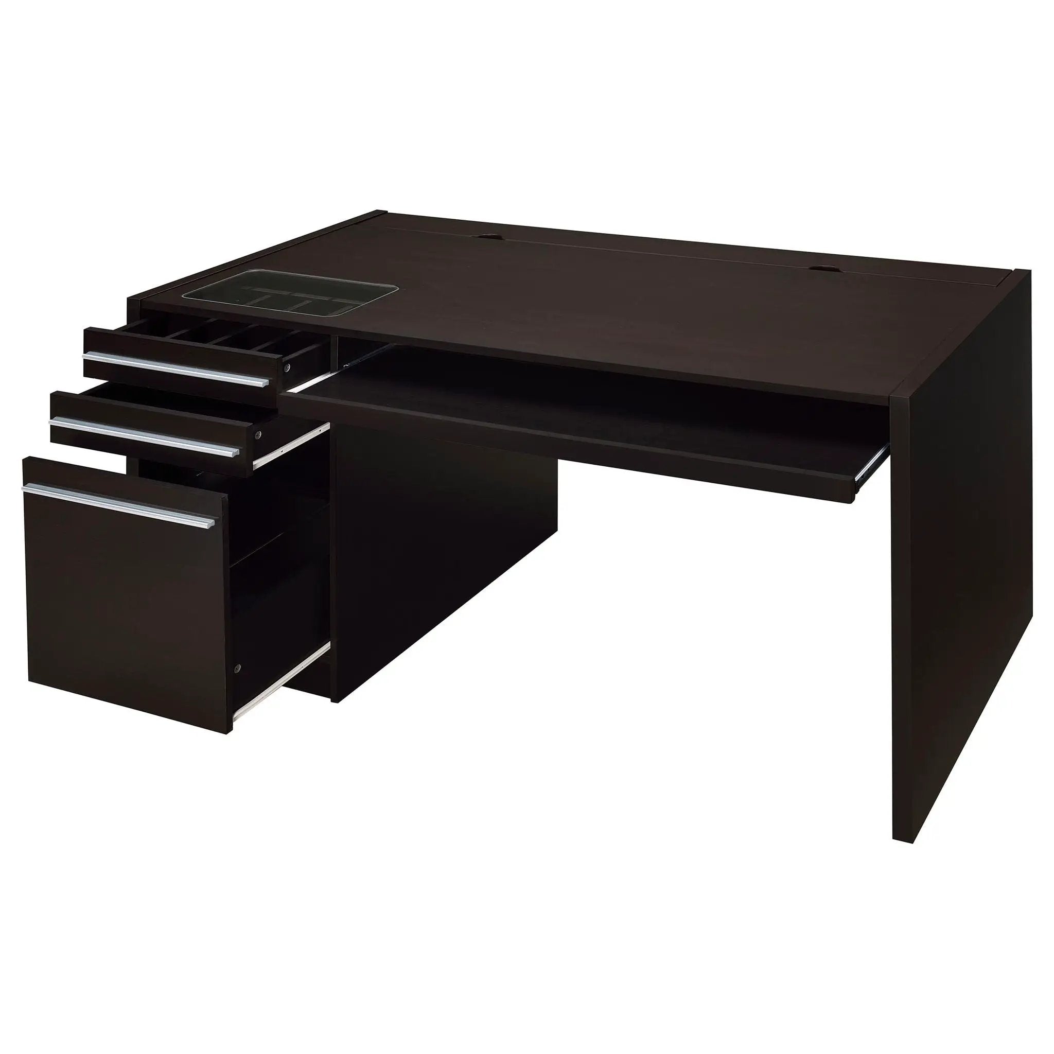 Halston 60-inch 3-drawer Office Computer Desk Cappuccino by Unique Piece Furniture