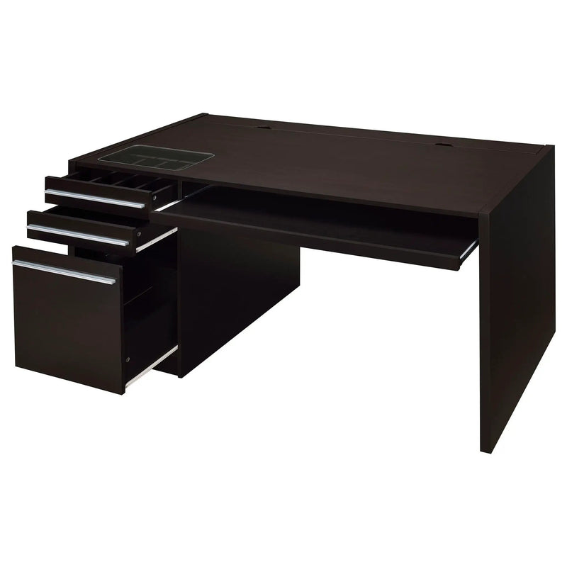 Halston 60-inch 3-drawer Office Computer Desk Cappuccino by Unique Piece Furniture