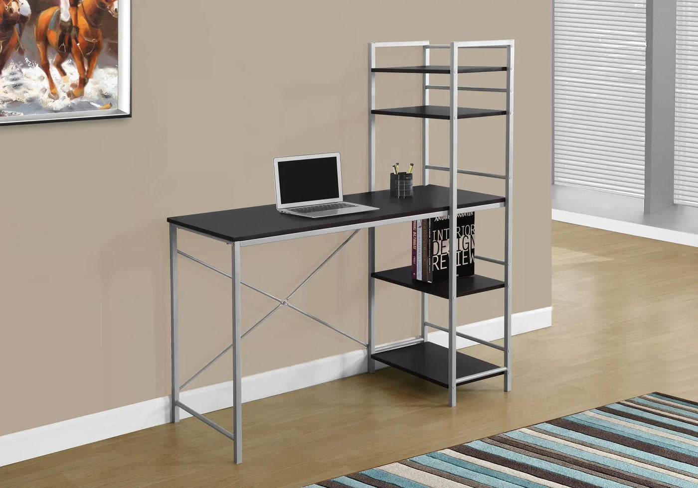 Computer Desk for Home Office with Laptop Storage Shelves by HouseOfZazla