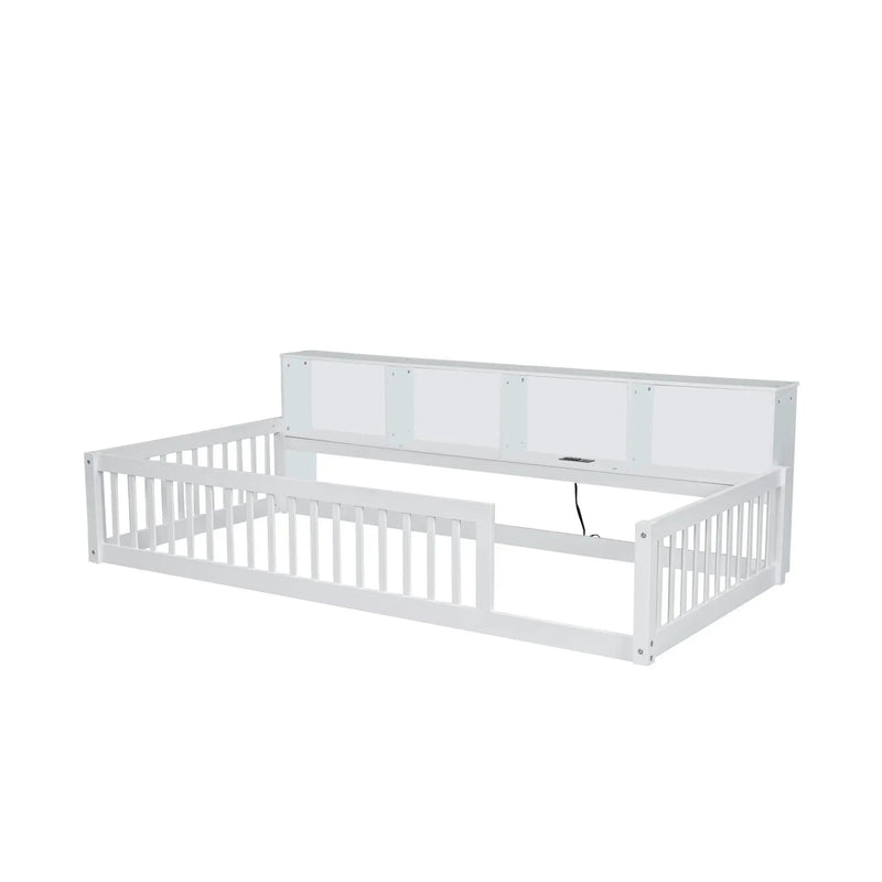 Floor Bed With Storage Cabinets And USB Ports by HouseOfZazla