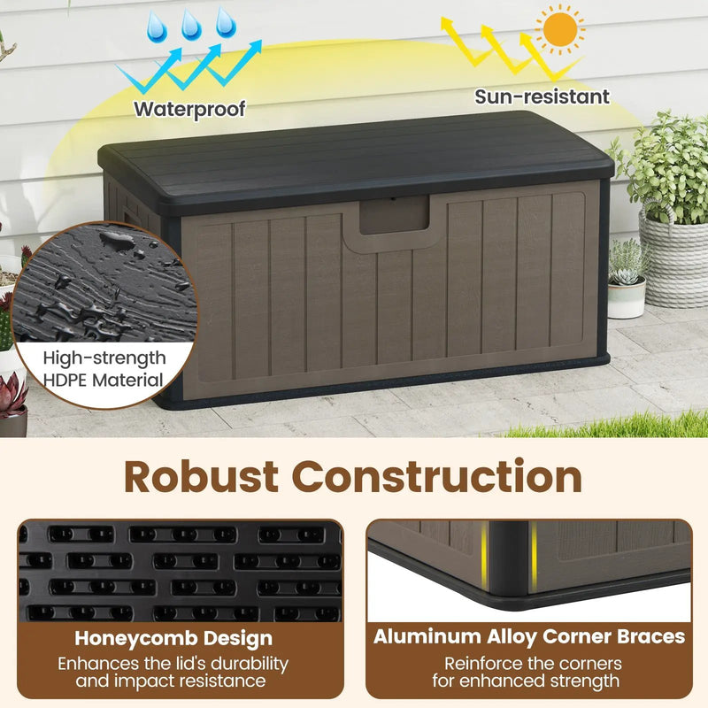 100 Gallon Large Deck Box with Lockable Lid for Patio by DirectDeals