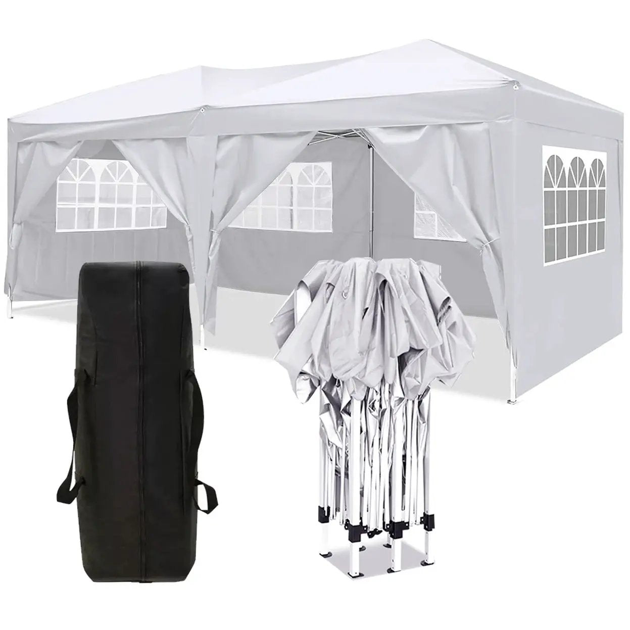 10'x20' EZ Pop Up Canopy Outdoor Portable Party Folding Tent with 6 Removable Sidewalls by HouseOfZazla
