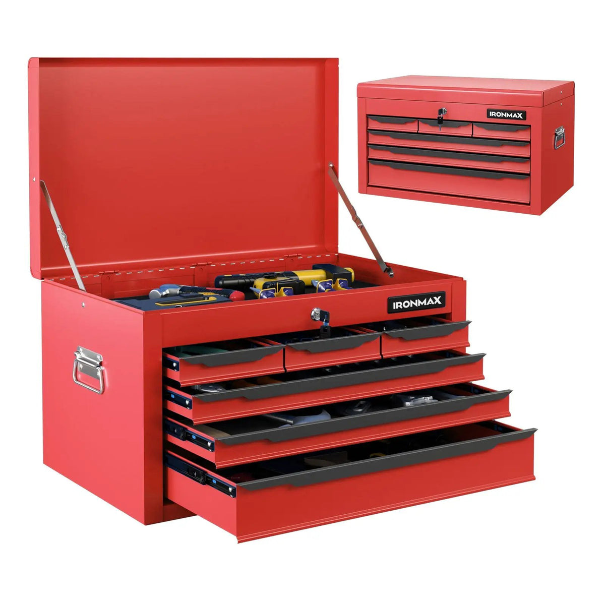 24 Inch Tool Chest Case with 6 Drawers and Top Storage for Garage Repair Shop & Warehouse by DirectDeals