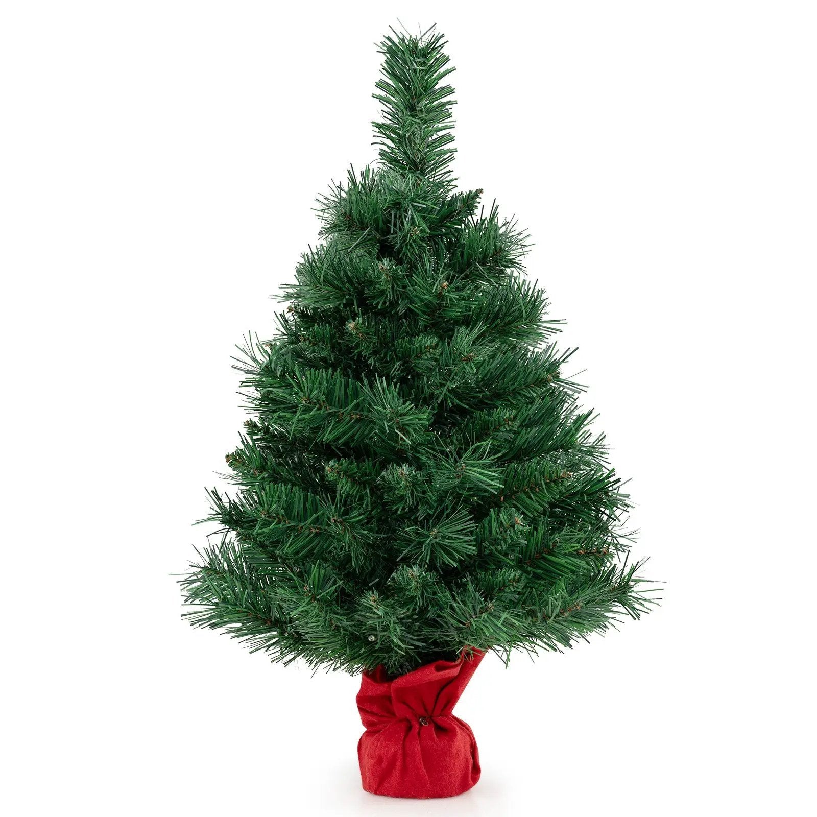 24 Inch Mini Pre-Lit Christmas Tree Small Tabletop Fir Xmas Tree by DirectDeals