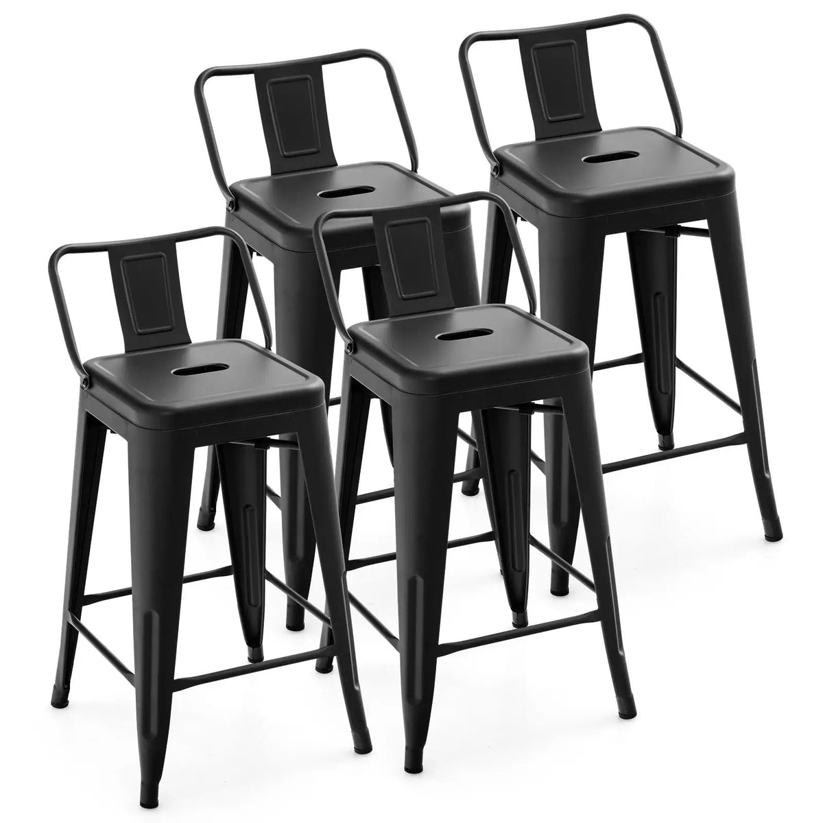 24 Inch Set of 4 Cafe Side Chairs with Rubber Feet and Removable Back by DirectDeals
