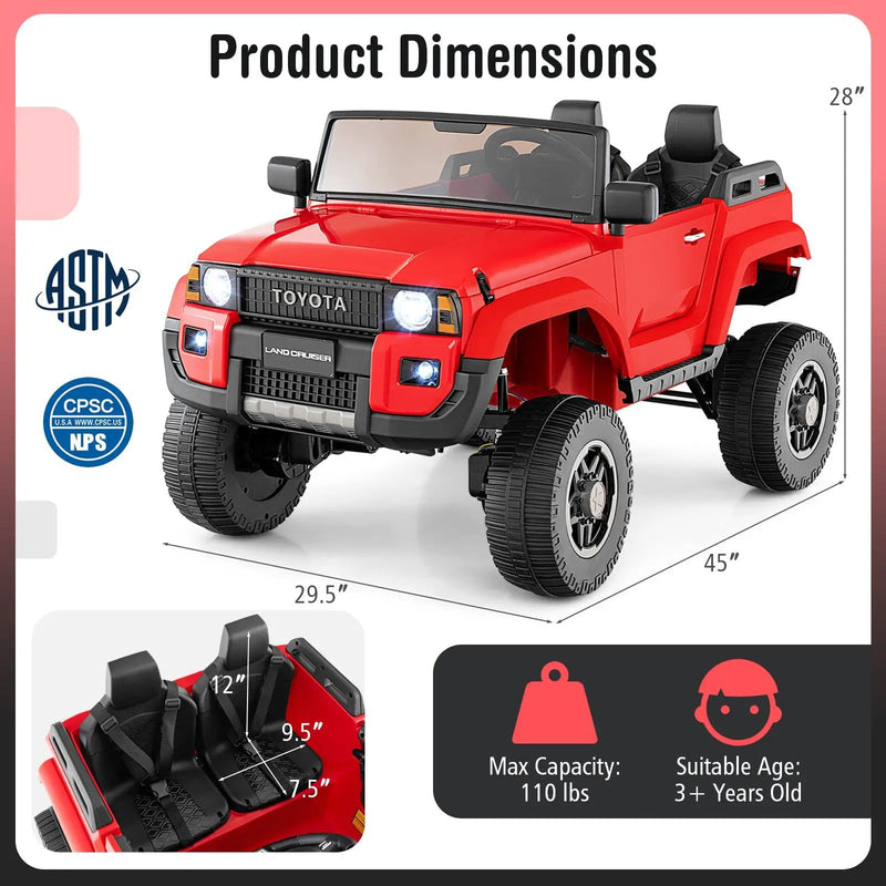 24V 2 Seater Ride on Car 4WD/2WD Switchable for Kids with Remote for Ages 3+ by DirectDeals