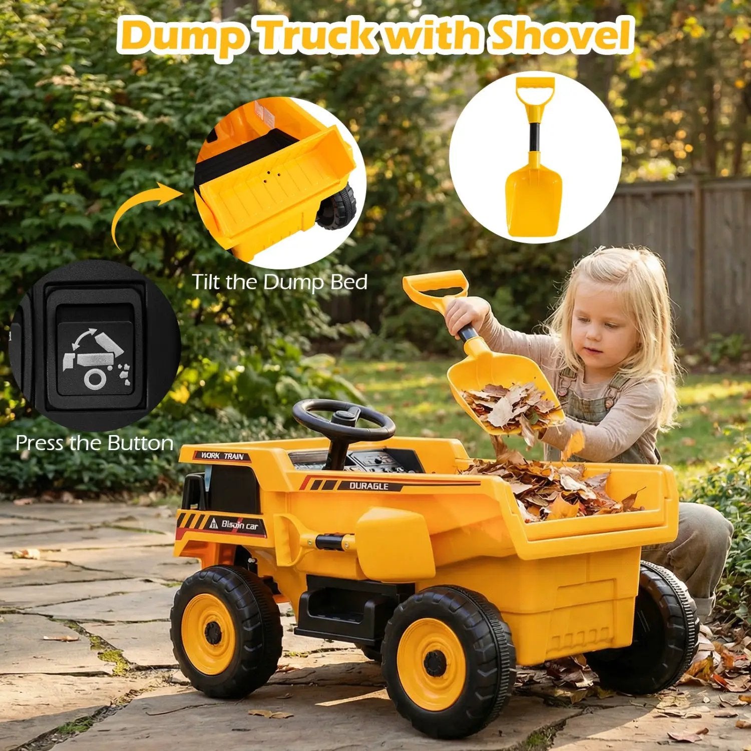 24V Electric Dump Truck Ride-On Toy with Remote Control by DirectDeals