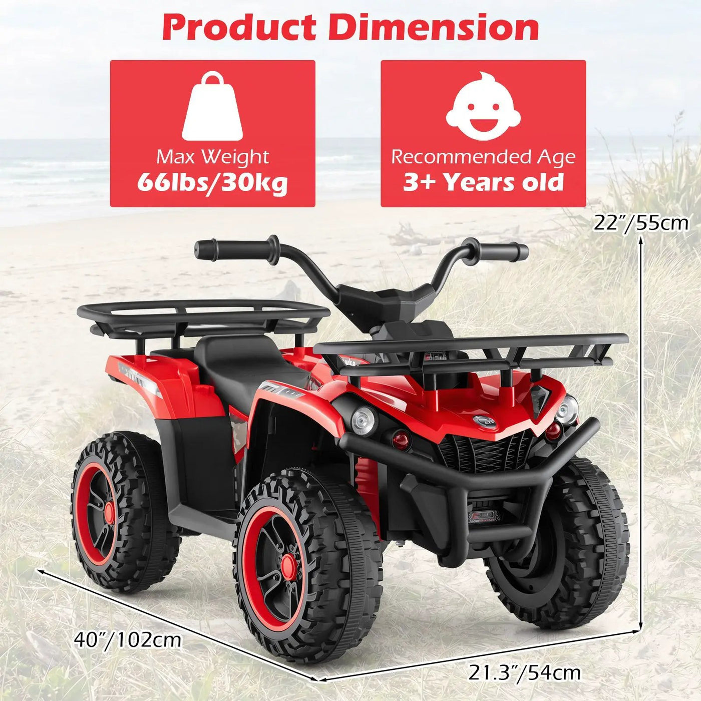 24V Electric Ride On Quad with LED Headlights by DirectDeals
