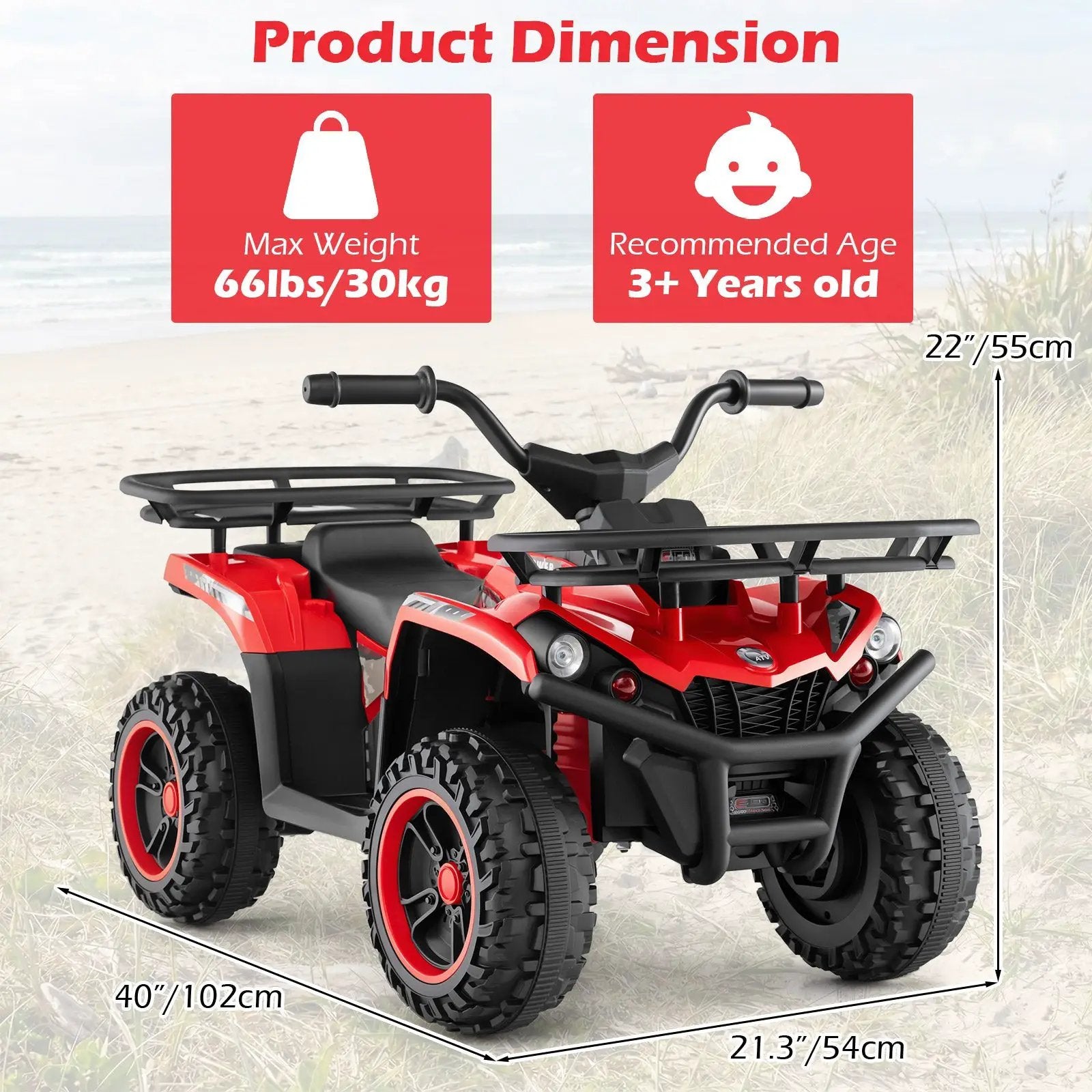 24V Electric Ride On Quad with LED Headlights by DirectDeals