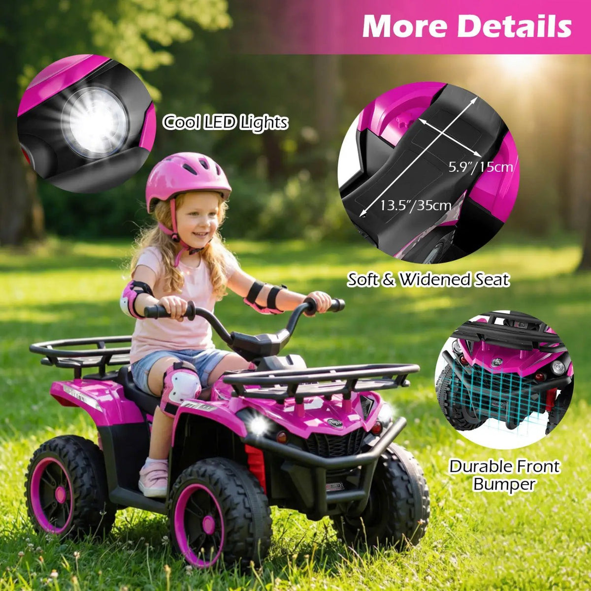24V Electric Ride On Quad with LED Headlights by DirectDeals
