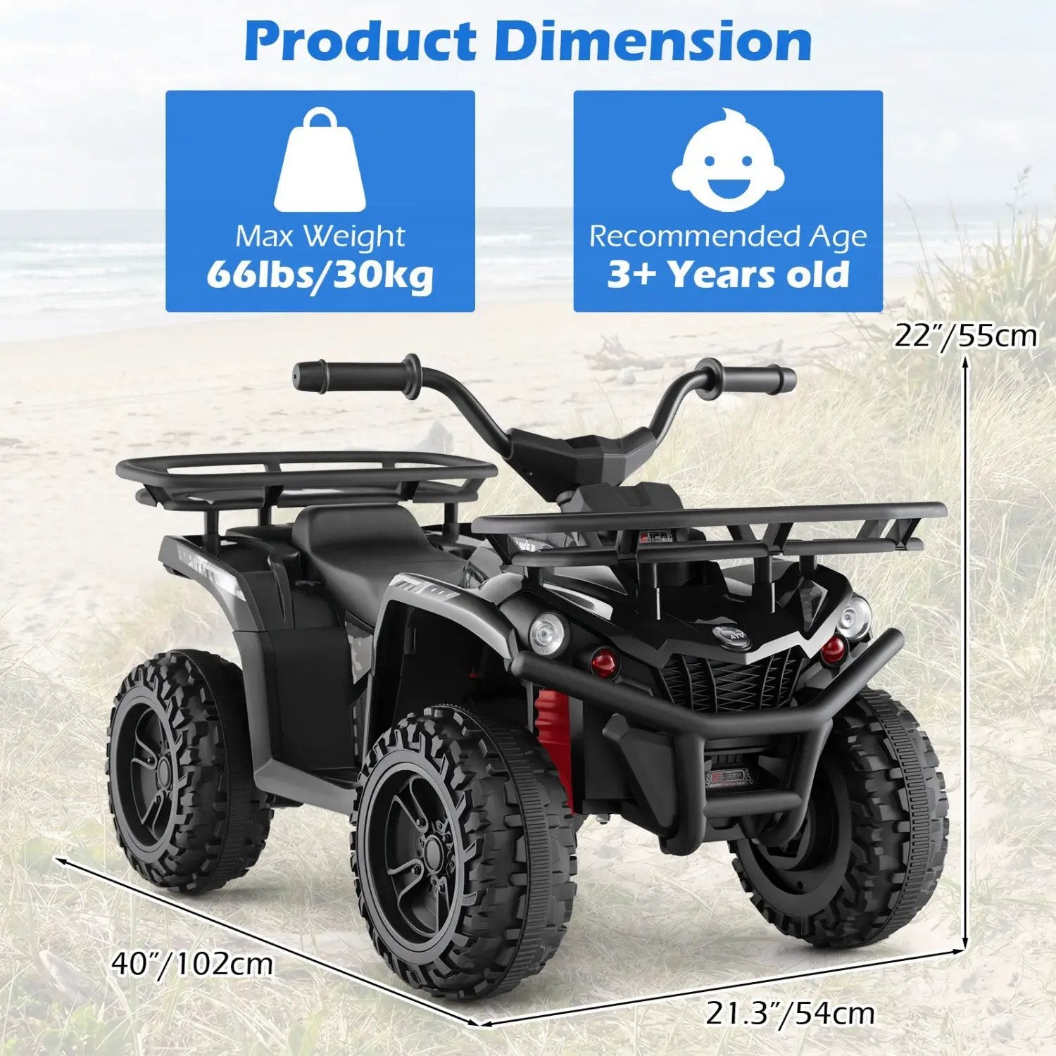 24V Electric Ride On Quad with LED Headlights by DirectDeals