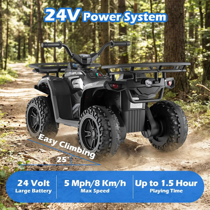24V Electric Ride On Quad with LED Headlights by DirectDeals
