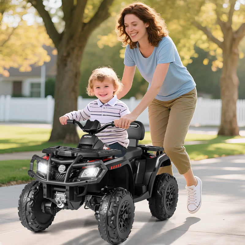 24V Kids ATV 2-Seater with 4 Motors with LED Lights and Music by DirectDeals