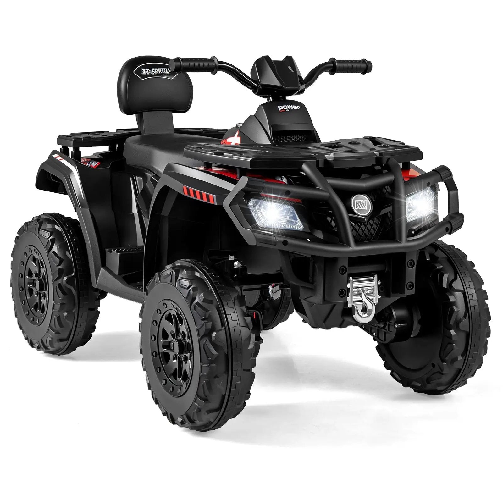 24V Kids ATV 2-Seater with 4 Motors with LED Lights and Music by DirectDeals