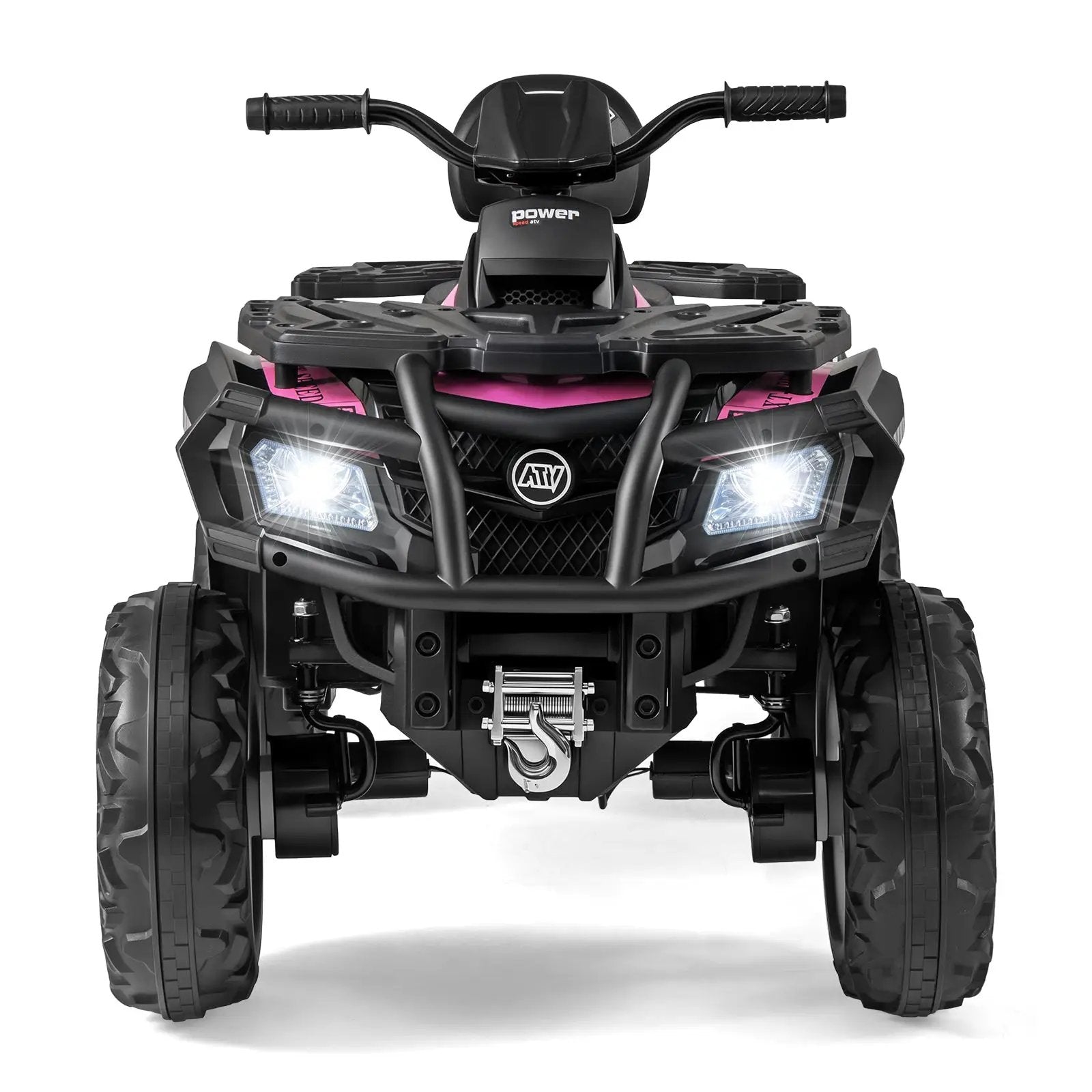 24V Kids ATV 2-Seater with 4 Motors with LED Lights and Music by DirectDeals