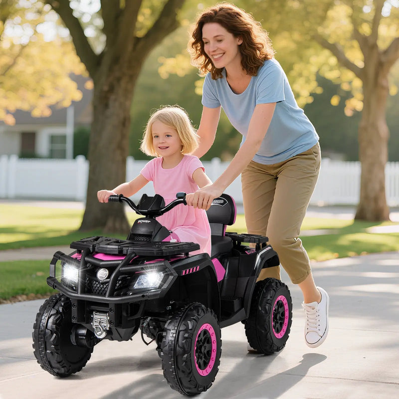 24V Kids ATV 2-Seater with 4 Motors with LED Lights and Music by DirectDeals