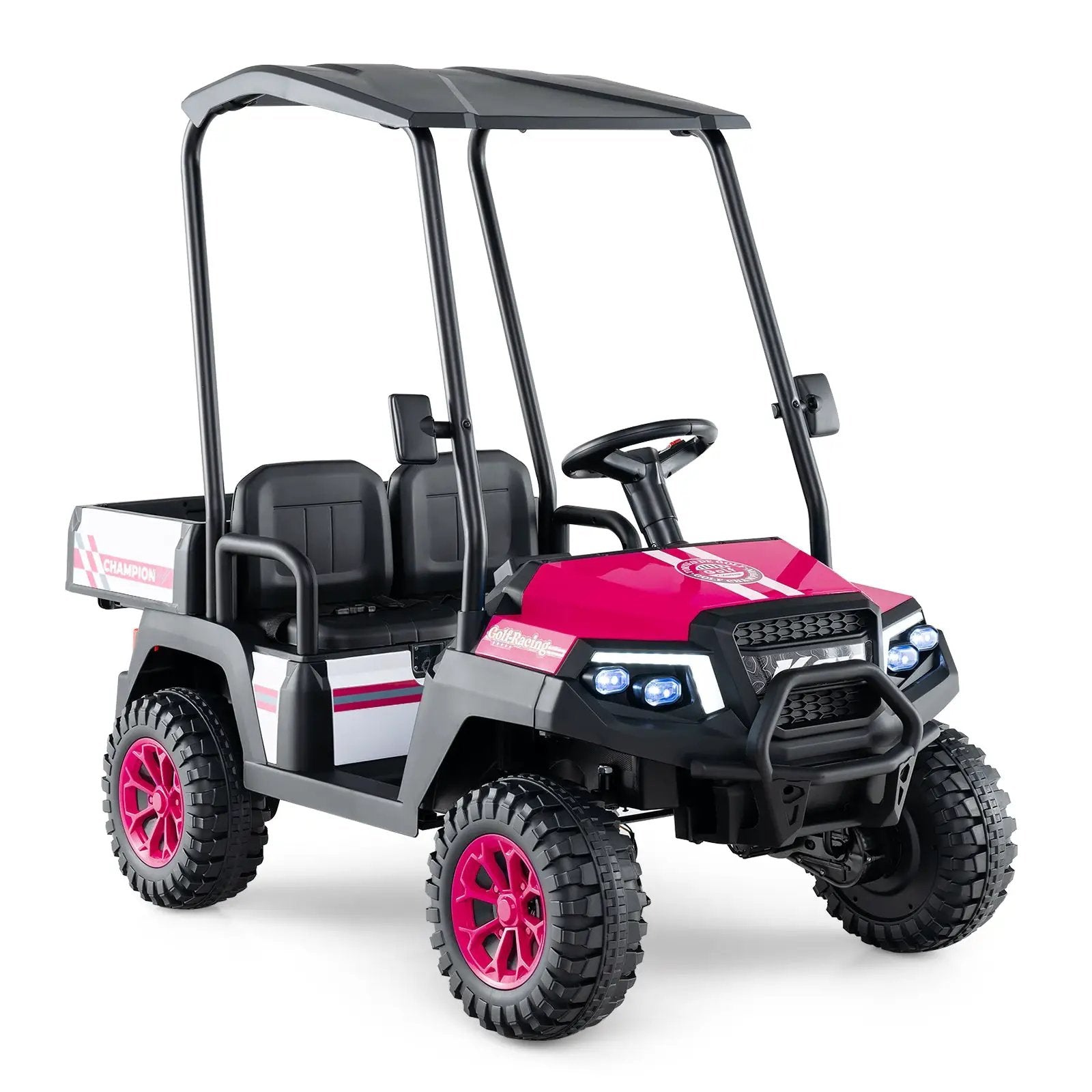 24V Kids Golf Cart 4WD 2-Seater Ride on Car with Storage Trunk and Horn by DirectDeals