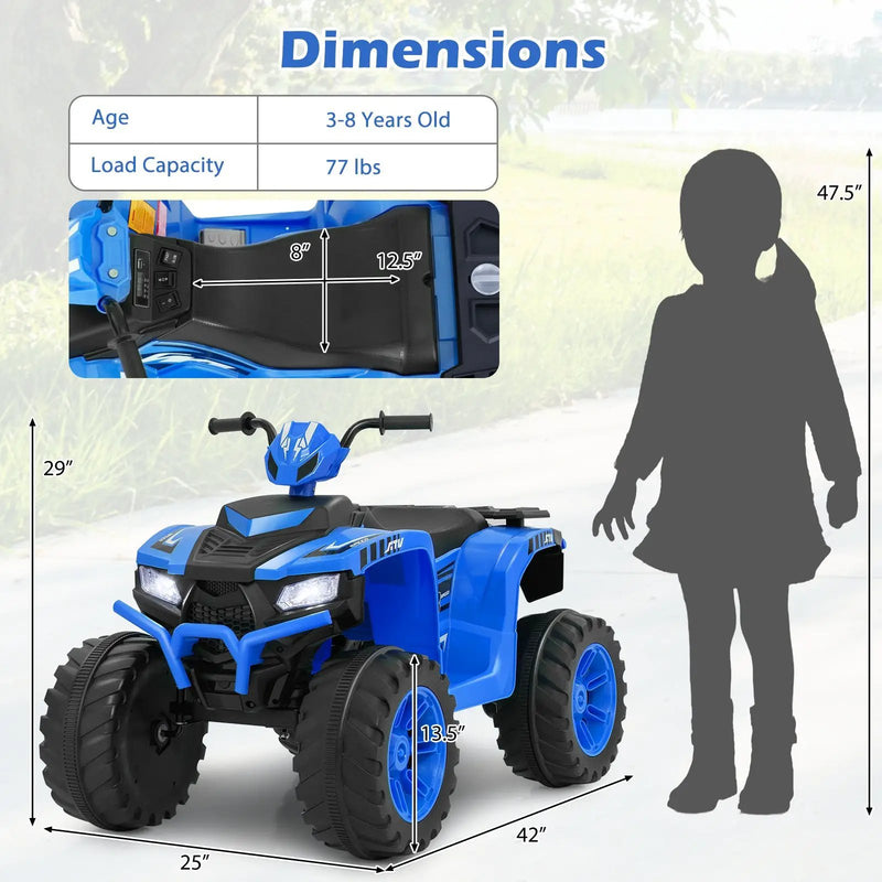 24V Kids Ride-On Electric ATV with Wireless Connection for Toddlers 3-8 Years Old by DirectDeals