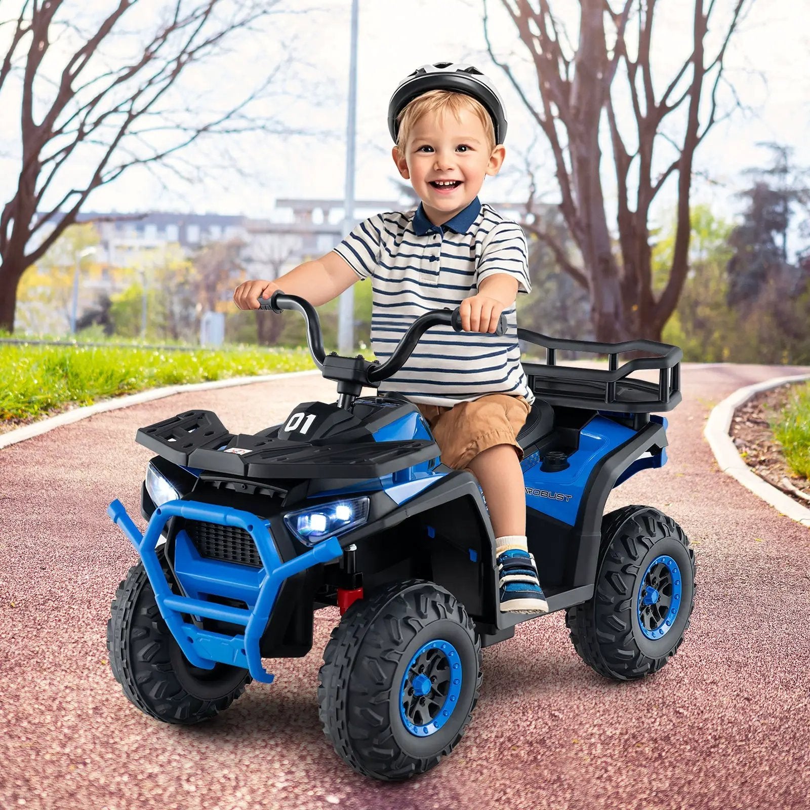24V Kids Ride on Electric ATV Quad Car with Realistic Sounds and LED Lights by DirectDeals