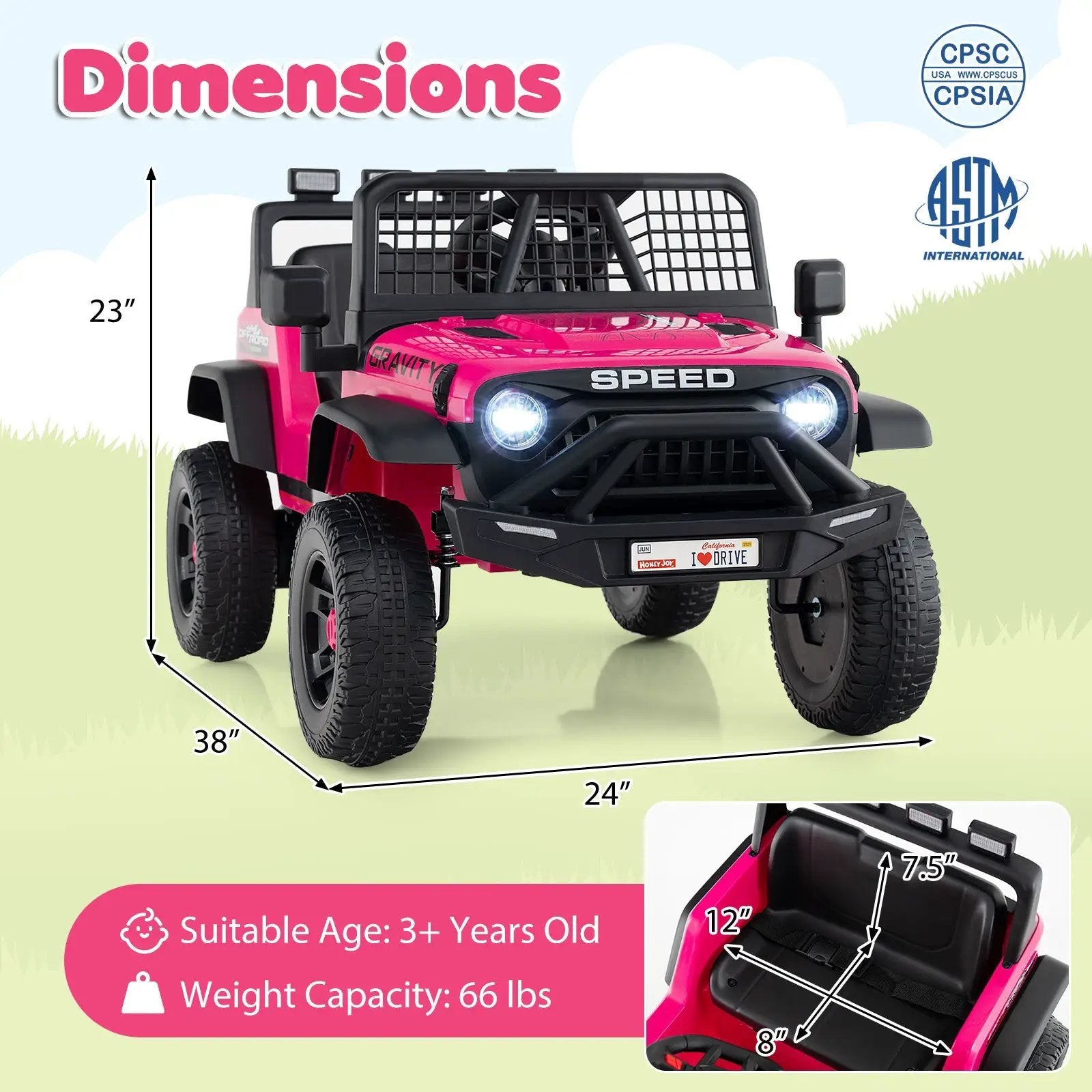 24V Ride On Car for Kids with Parent Remote Control and Music by DirectDeals