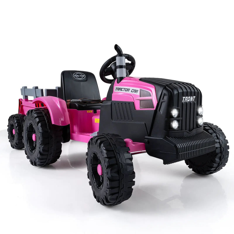 24V Ride On Tractor for Kids Electric Vehicle with Detachable Trailer and Remote Control by DirectDeals