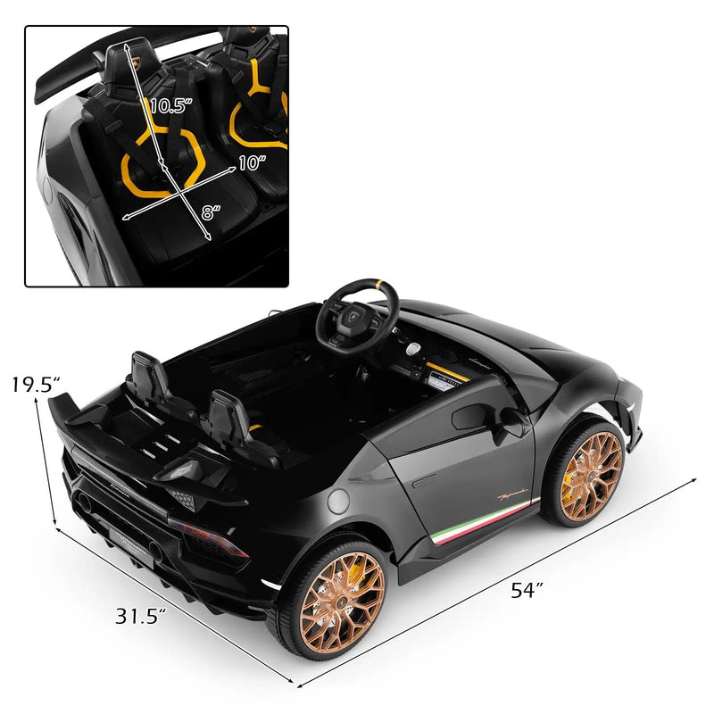 24V Ride-on Car for Kids 4WD 2-Seater Licensed Lamborghini Electric Vehicles with Music by DirectDeals