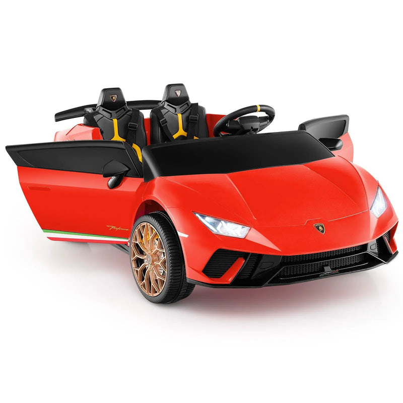 24V Ride-on Car for Kids 4WD 2-Seater Licensed Lamborghini Electric Vehicles with Music by DirectDeals