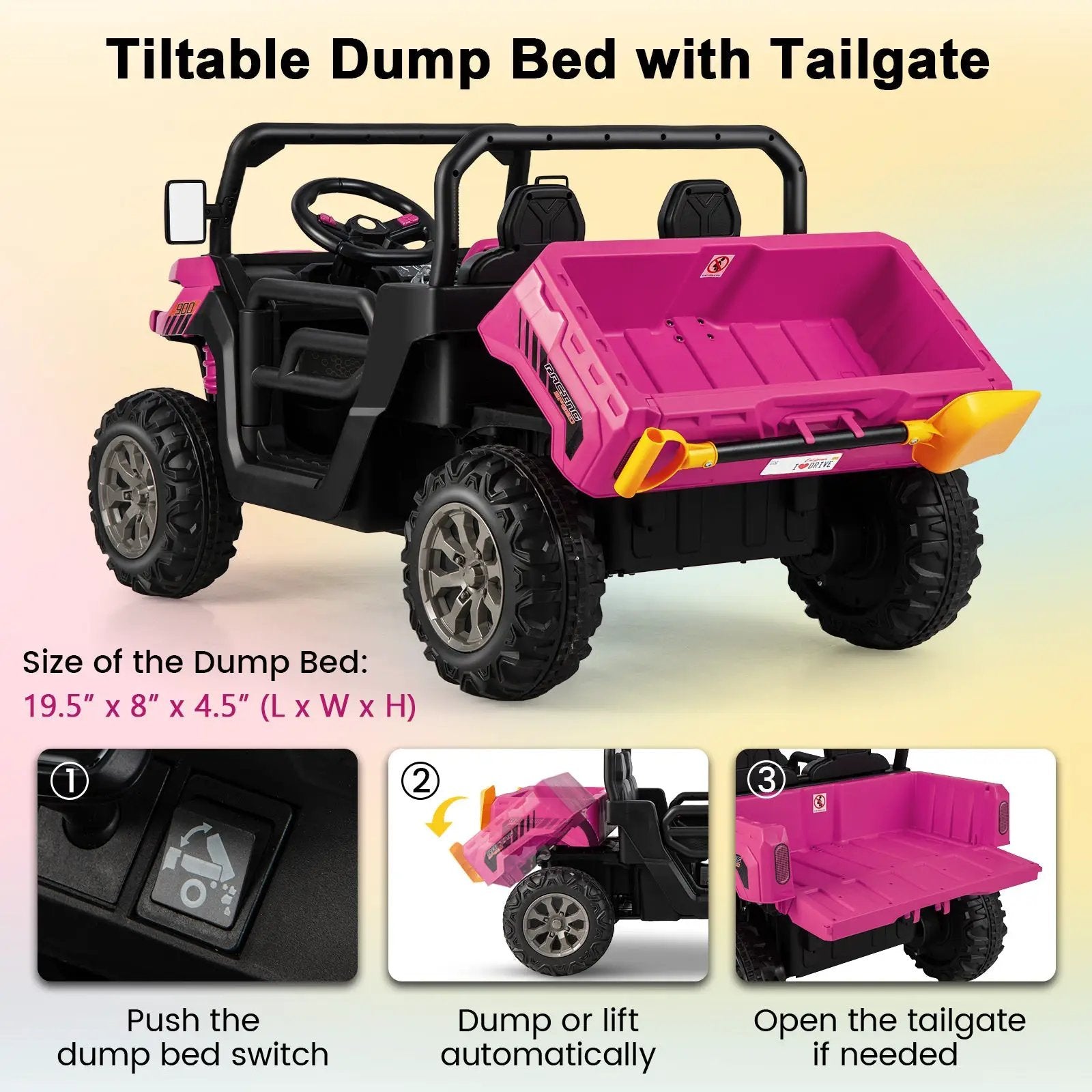 24V Ride On Kids Car with Dump Bed and Remote Control by DirectDeals