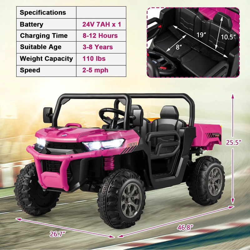 24V Ride On Kids Car with Dump Bed and Remote Control by DirectDeals