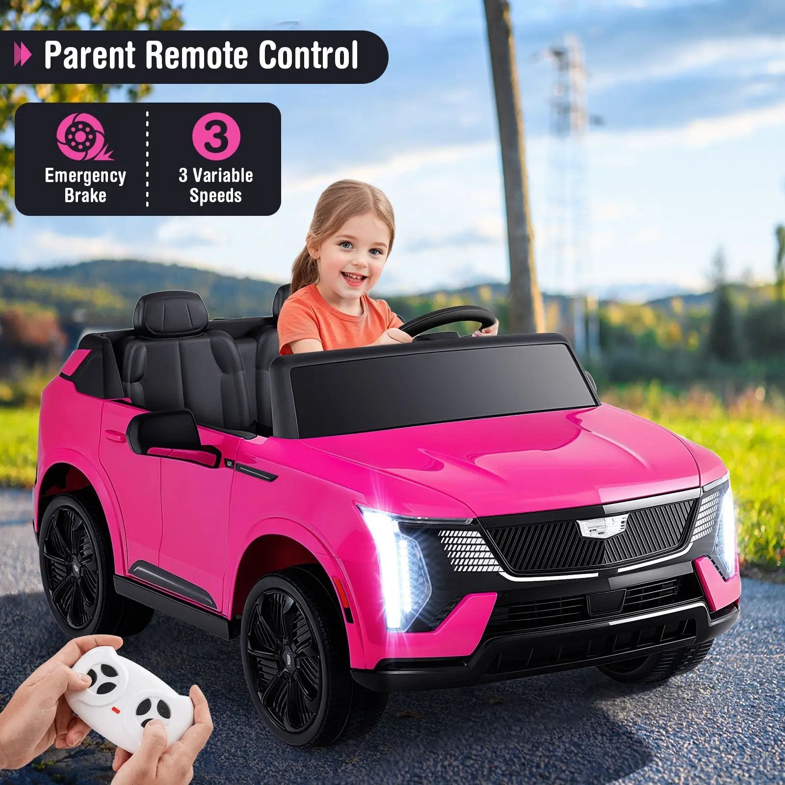 24V Ride on Truck 2-Seater Licensed Cadillac with Remote Control by DirectDeals